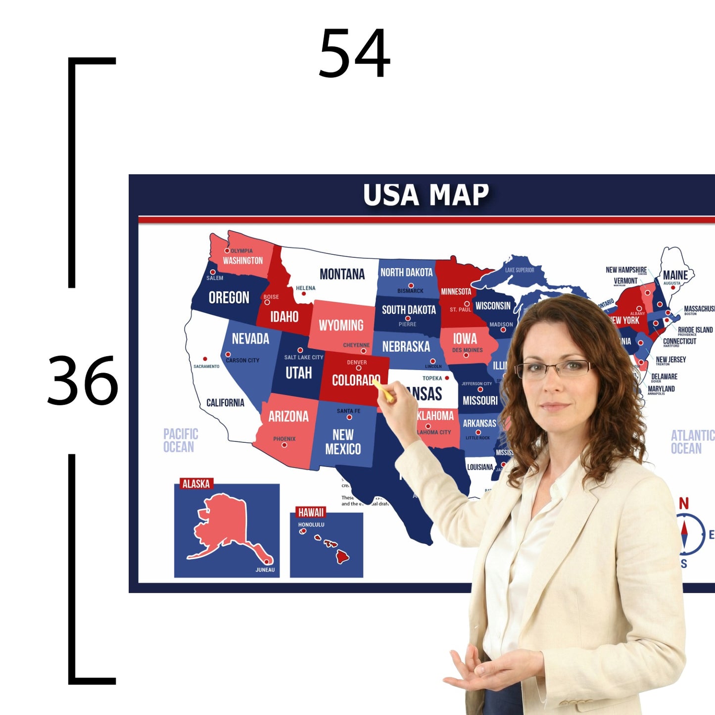 Map Educational Classroom Poster Young N Refined
