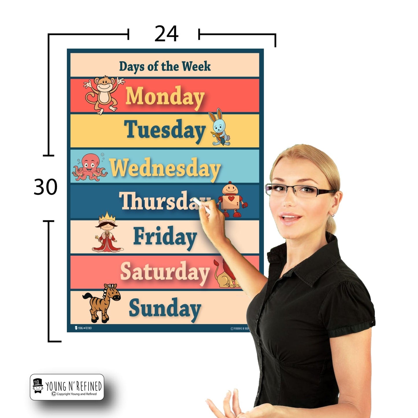 Days of the Week 24x30 Size