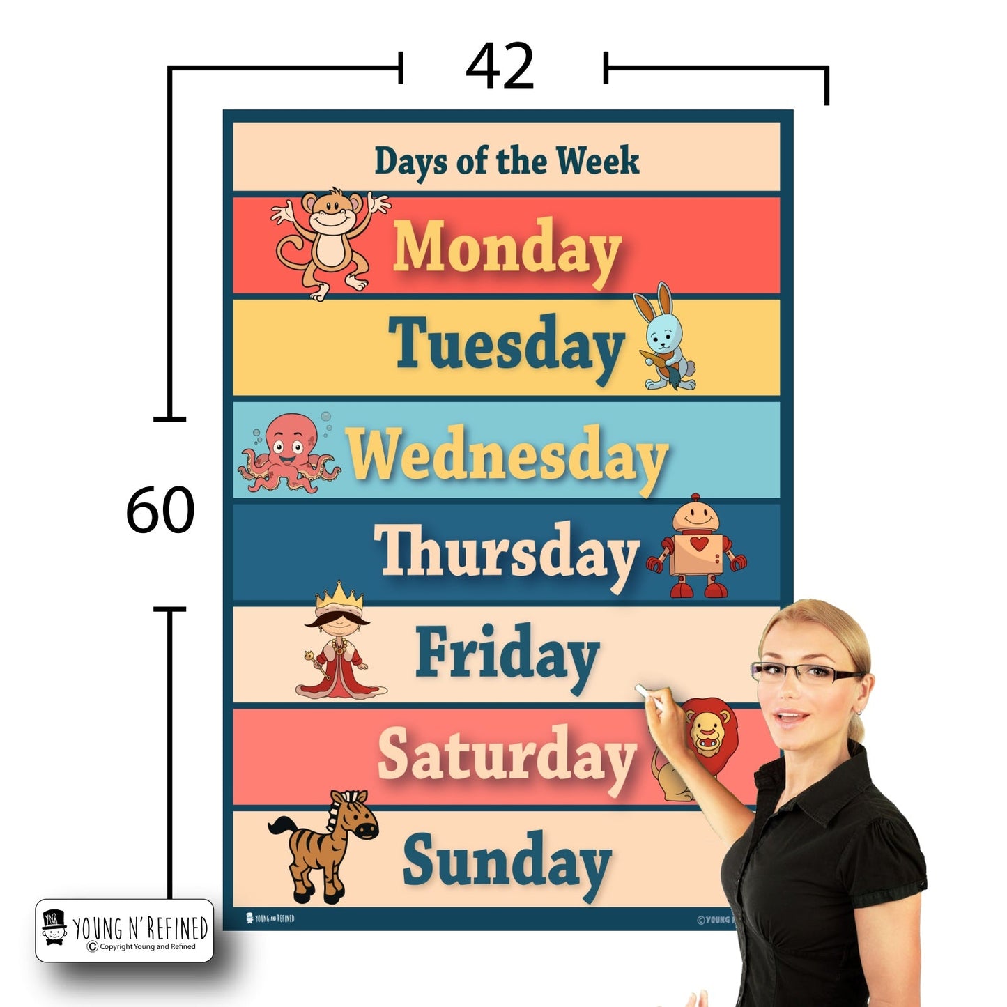 Days of the Week 42x60 Size