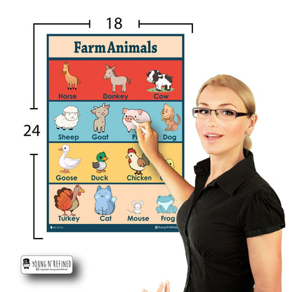 Farm Animals 18x24 Size