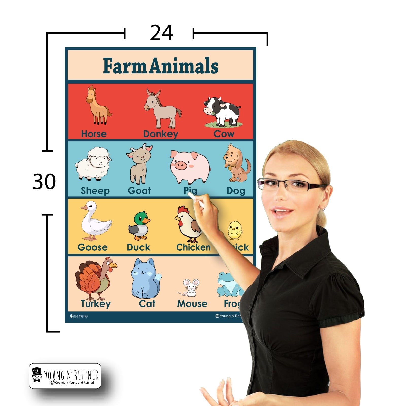 Farm Animals 24x30 Size