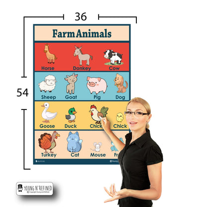 Farm Animals 36x54 Size