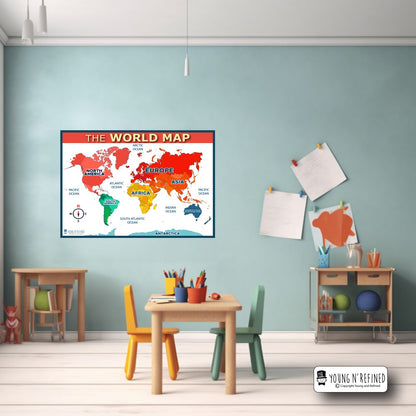 World Map Poster in Classroom