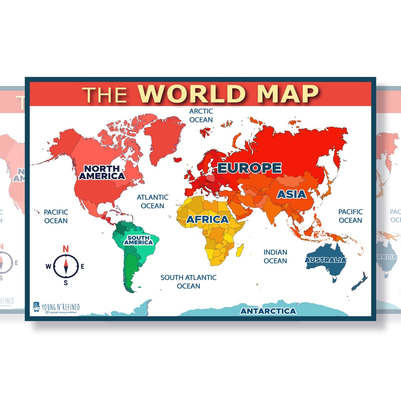 World Map Educational Classroom Poster