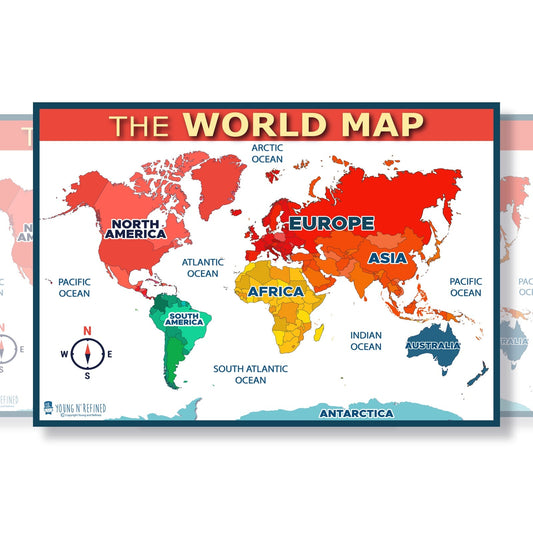 World Map Educational Classroom Poster