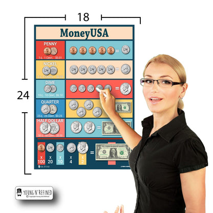 USA Money 18x24 Size