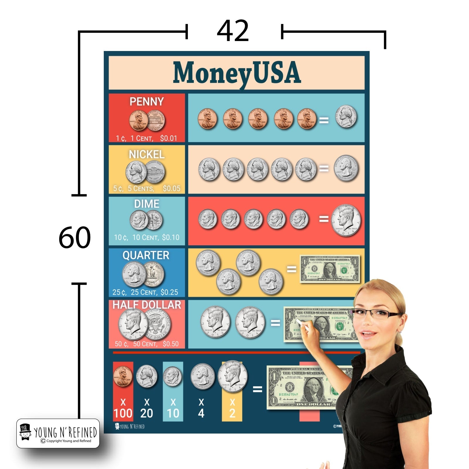 USA Money 42x60 Size