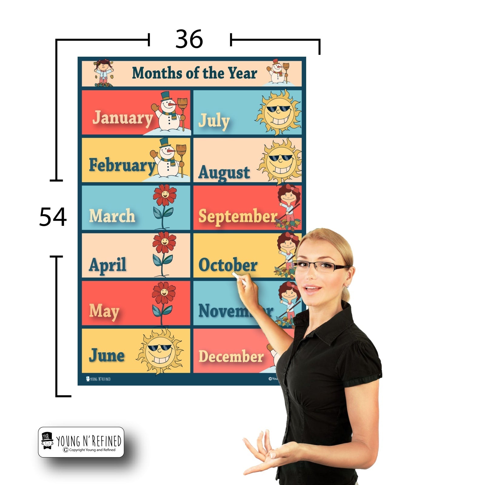 Months 36x54 Size