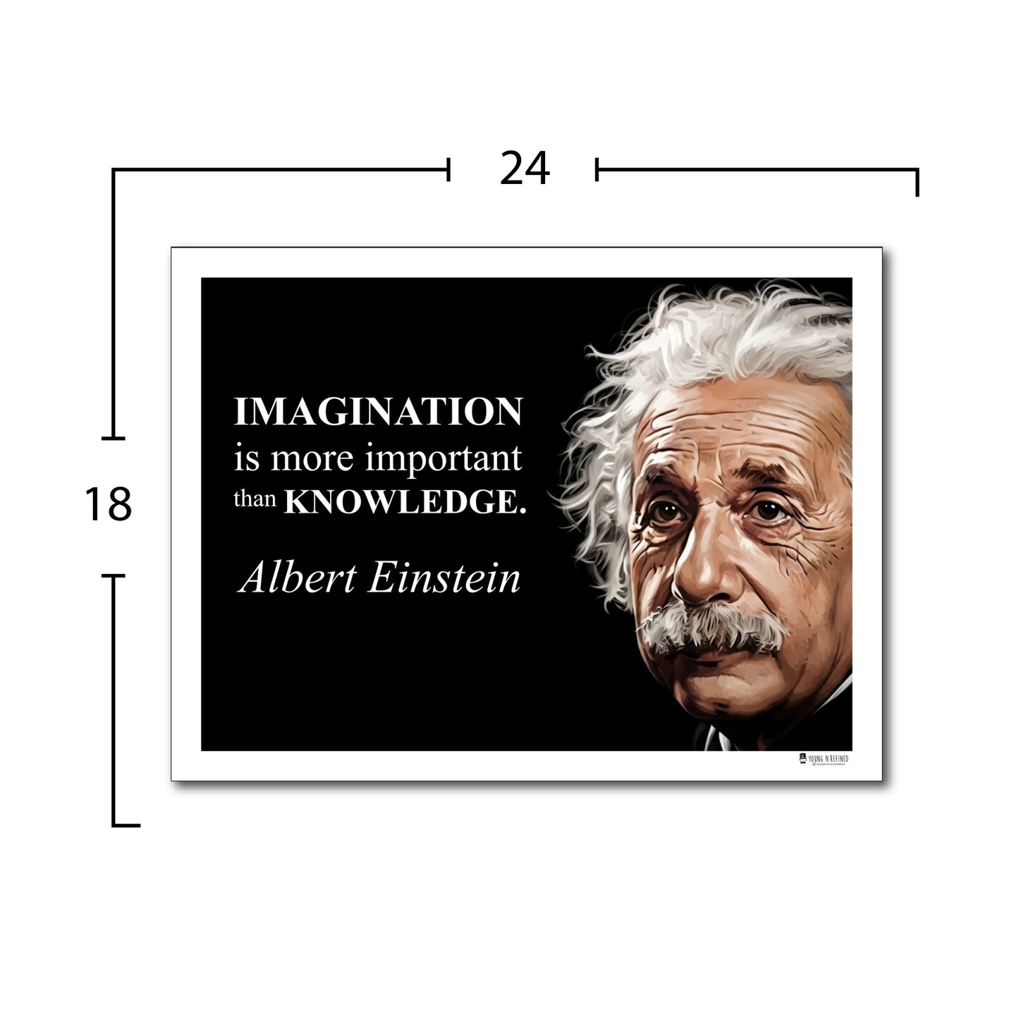 Albert Einstein Inspirational Quote Poster - "IMAGINATION is more important..."