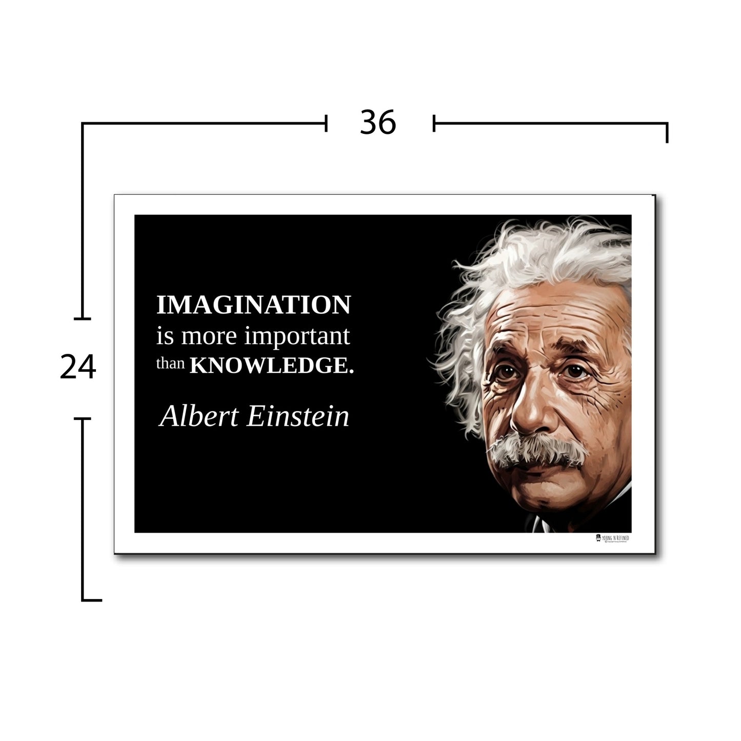 Albert Einstein Inspirational Quote Poster - "IMAGINATION is more important..."