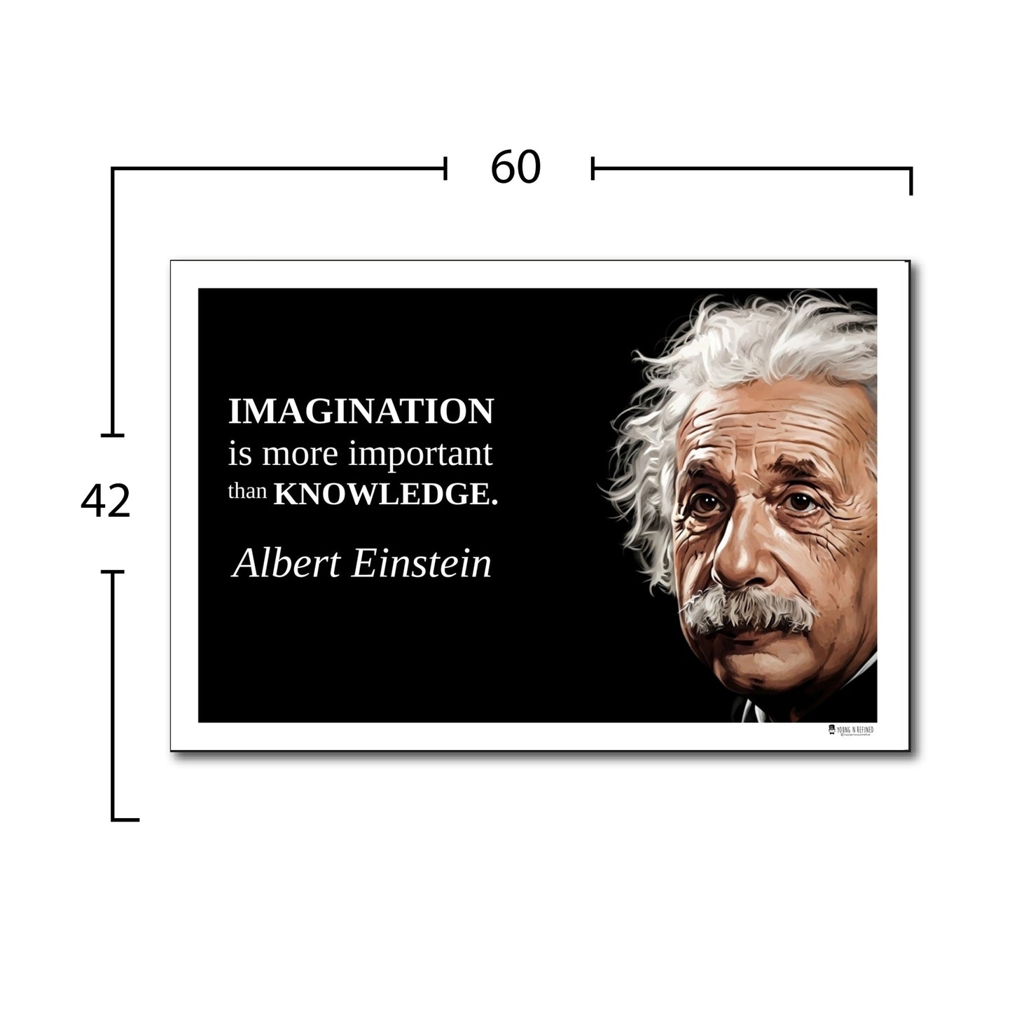 Albert Einstein Inspirational Quote Poster - "IMAGINATION is more important..."