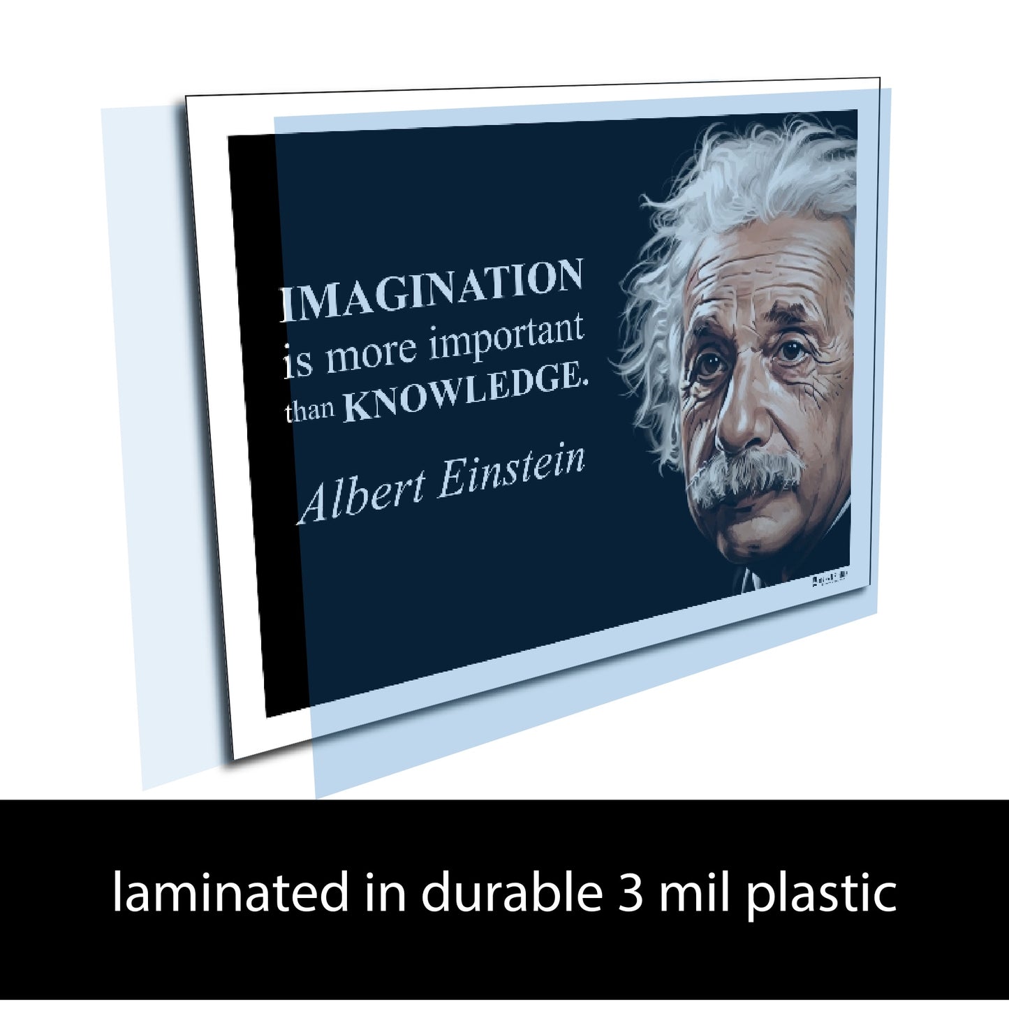 Albert Einstein Inspirational Quote Poster - "IMAGINATION is more important..."