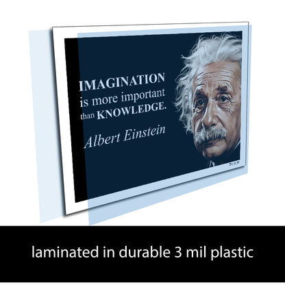 Albert Einstein Inspirational Quote Poster - "IMAGINATION is more important..."