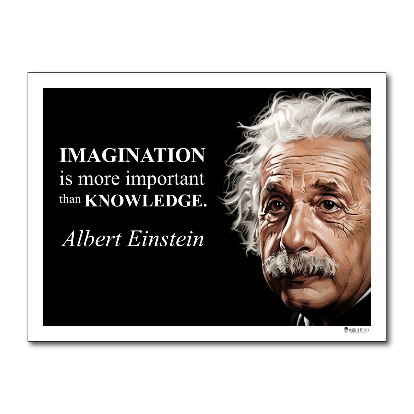 Albert Einstein Inspirational Quote Poster - "IMAGINATION is more important..."
