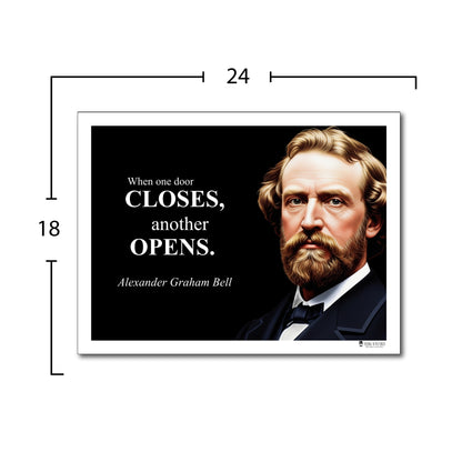 Alexander Graham Bell Inspirational Quote Poster - "When one door CLOSES..."