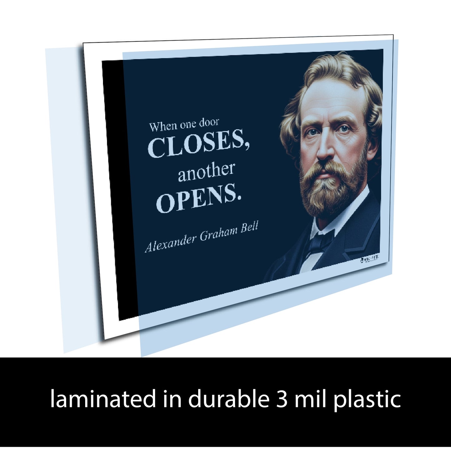 Alexander Graham Bell Inspirational Quote Poster - "When one door CLOSES..."