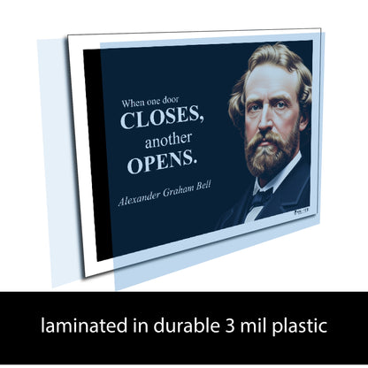 Alexander Graham Bell Inspirational Quote Poster - "When one door CLOSES..."