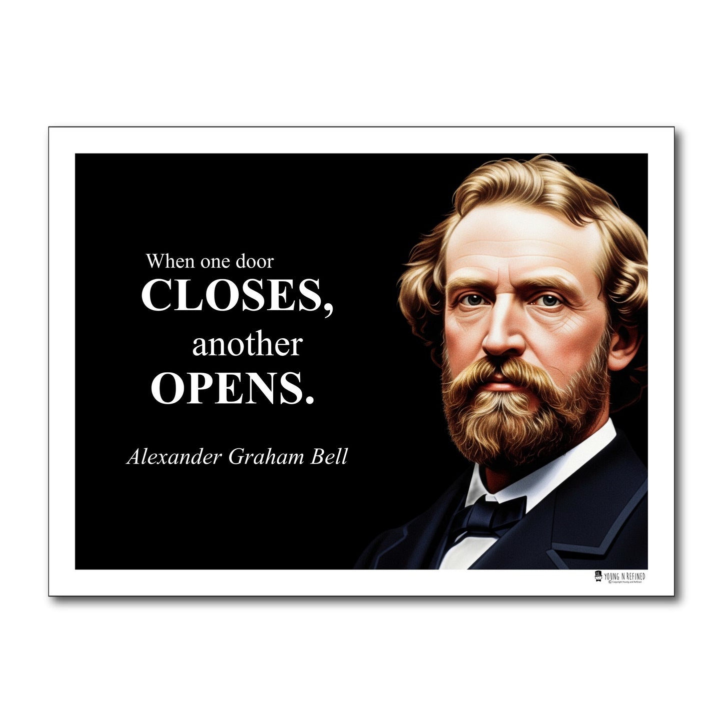 Alexander Graham Bell Inspirational Quote Poster - "When one door CLOSES..."