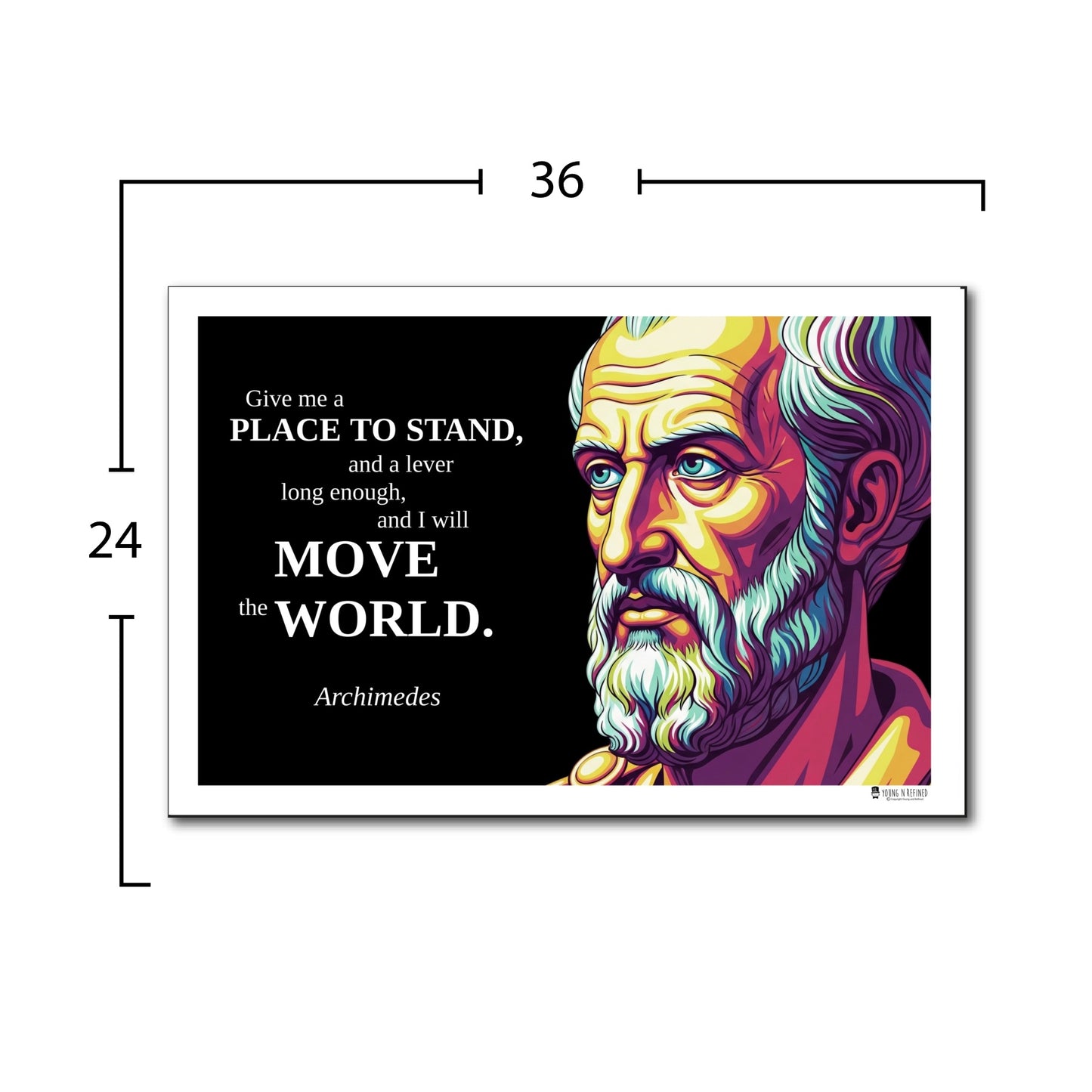 Archimedes Inspirational Quote Poster - "Give me a PLACE TO STAND..."