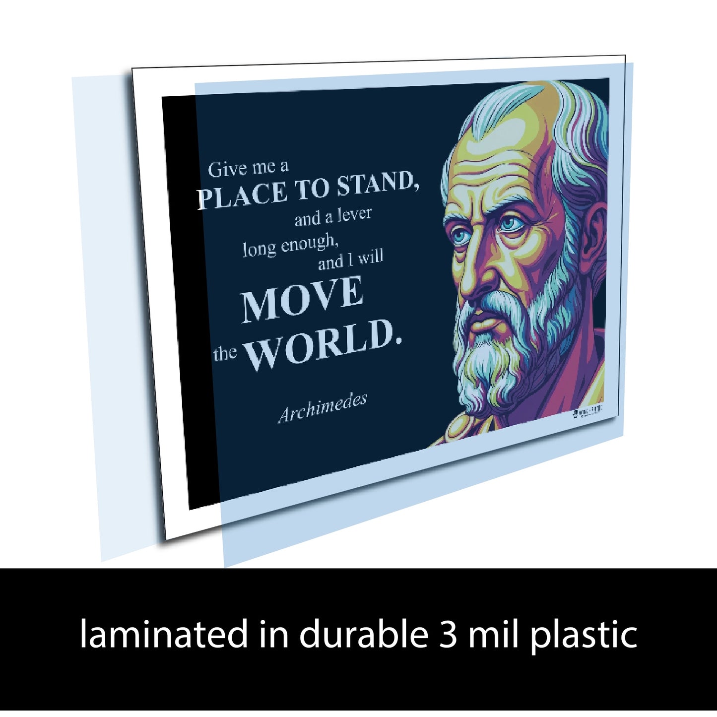 Archimedes Inspirational Quote Poster - "Give me a PLACE TO STAND..."