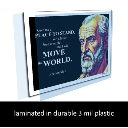 Archimedes Inspirational Quote Poster - "Give me a PLACE TO STAND..."