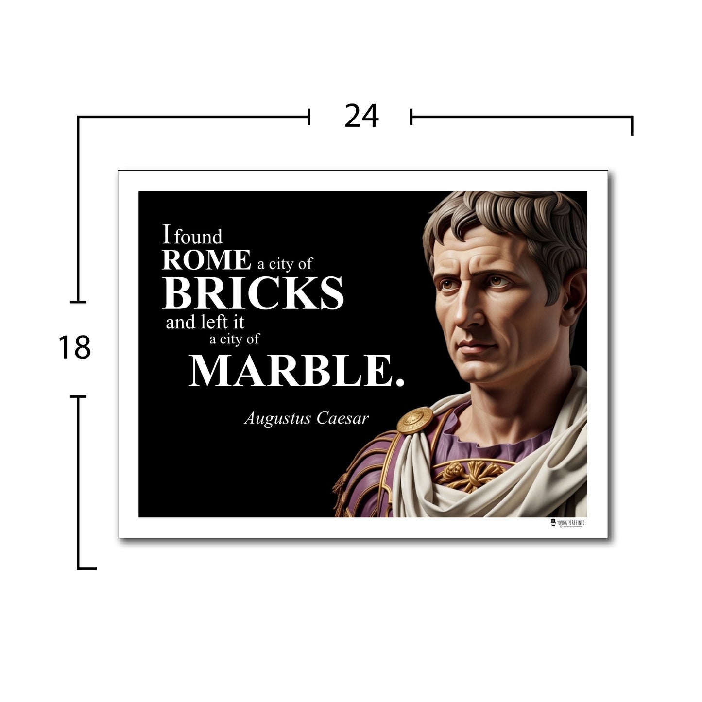 Augustus Caesar Inspirational Quote Poster - Young N Refined