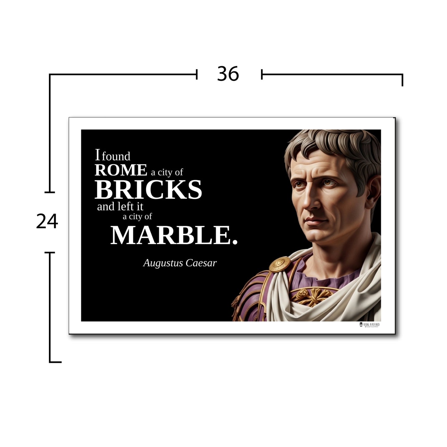 Augustus Caesar Inspirational Quote Poster - Young N Refined