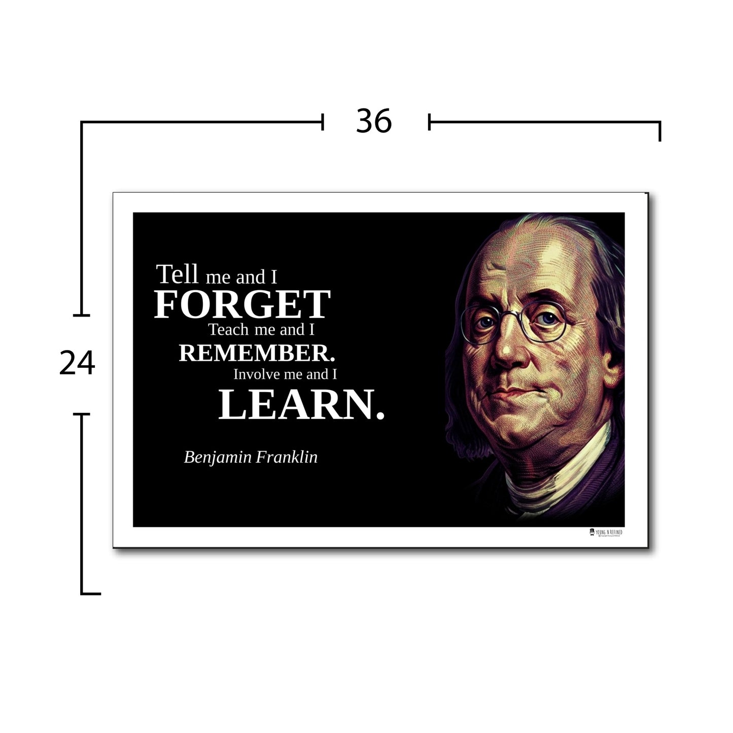 Benjamin Franklin Inspirational Quote Wall Art