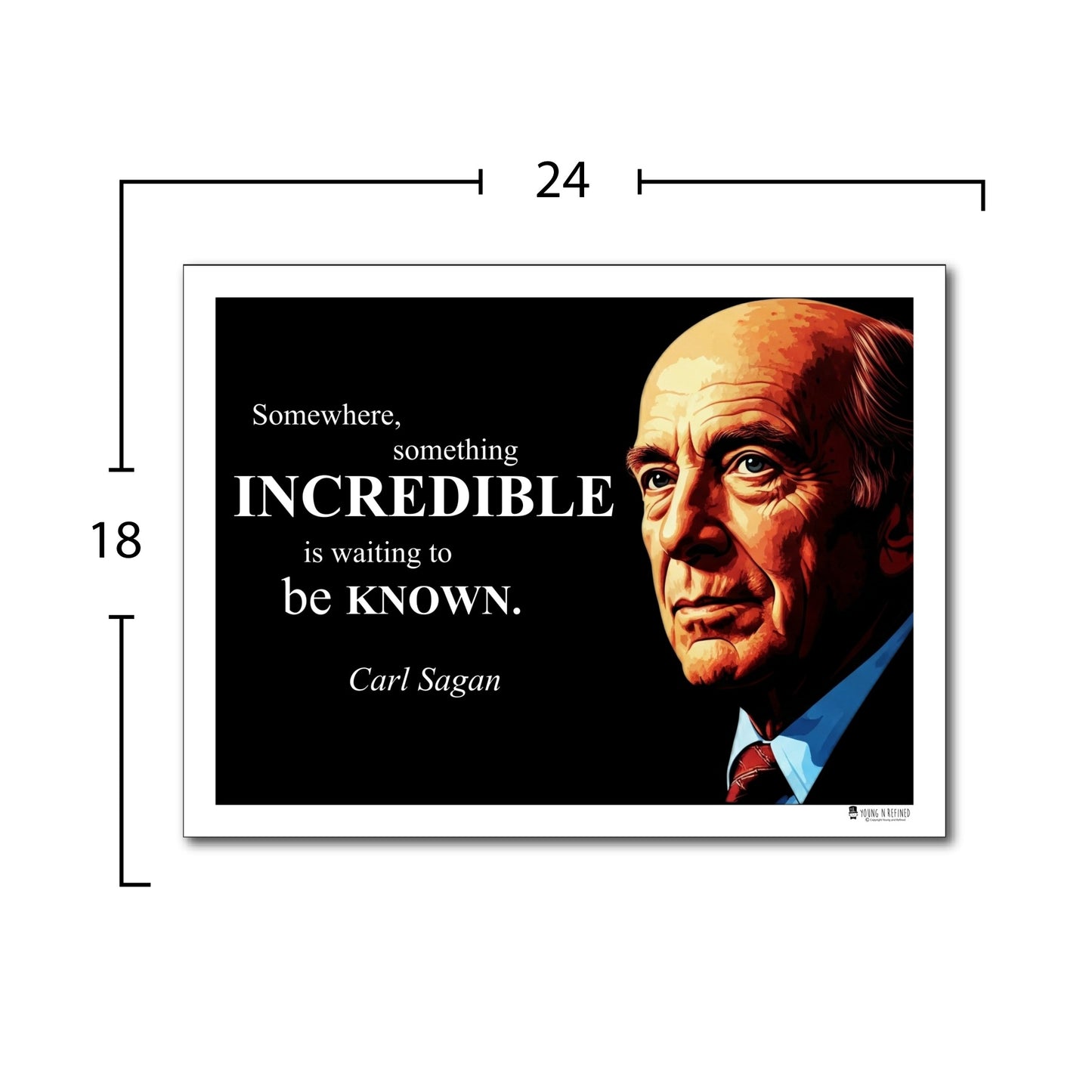 Carl Sagan Inspirational Quote Poster - "Somewhere, something INCREDIBLE..."