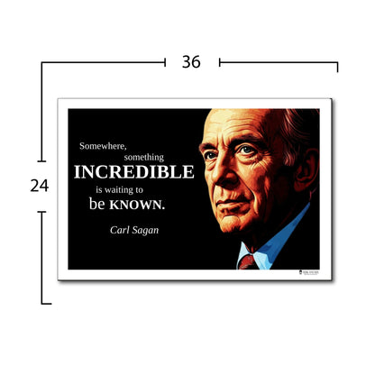 Carl Sagan Inspirational Quote Poster - "Somewhere, something INCREDIBLE..."