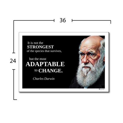 Charles Darwin Inspirational Quote Poster - "It is not the STRONGEST..."