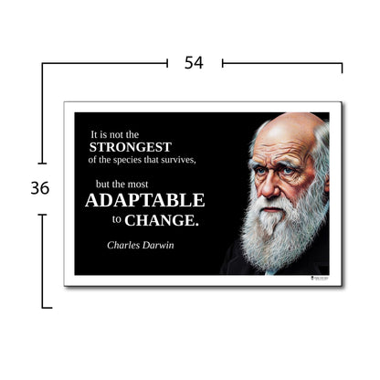 Charles Darwin Inspirational Quote Poster - "It is not the STRONGEST..."