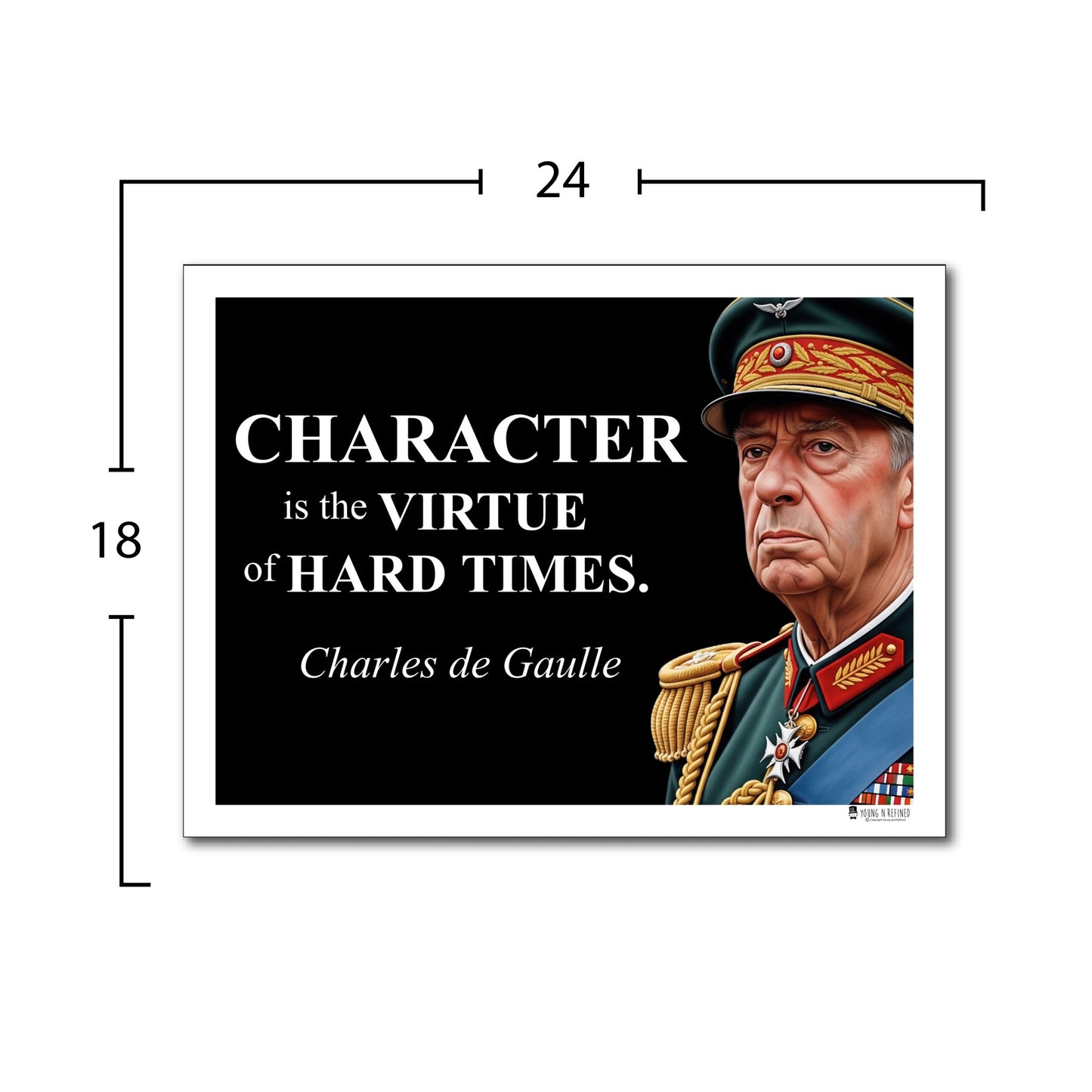 Charles de Gaulle Inspirational Quote Wall Art