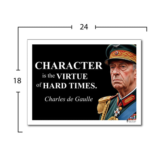 Charles de Gaulle Inspirational Quote Wall Art