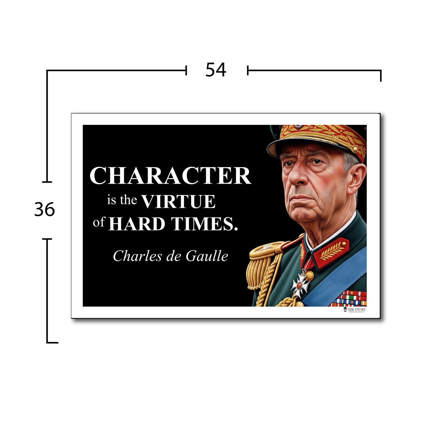 Charles de Gaulle Inspirational Quote Wall Art
