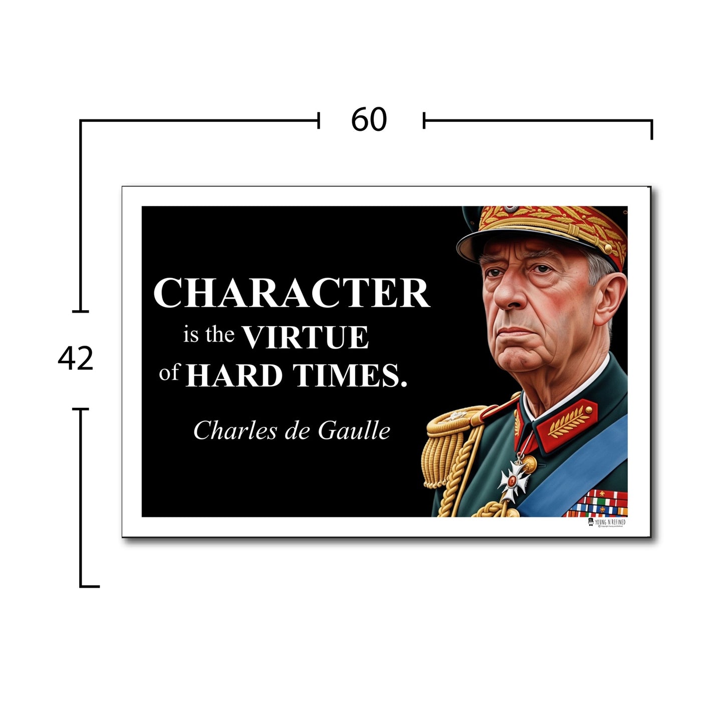 Charles de Gaulle Inspirational Quote Wall Art