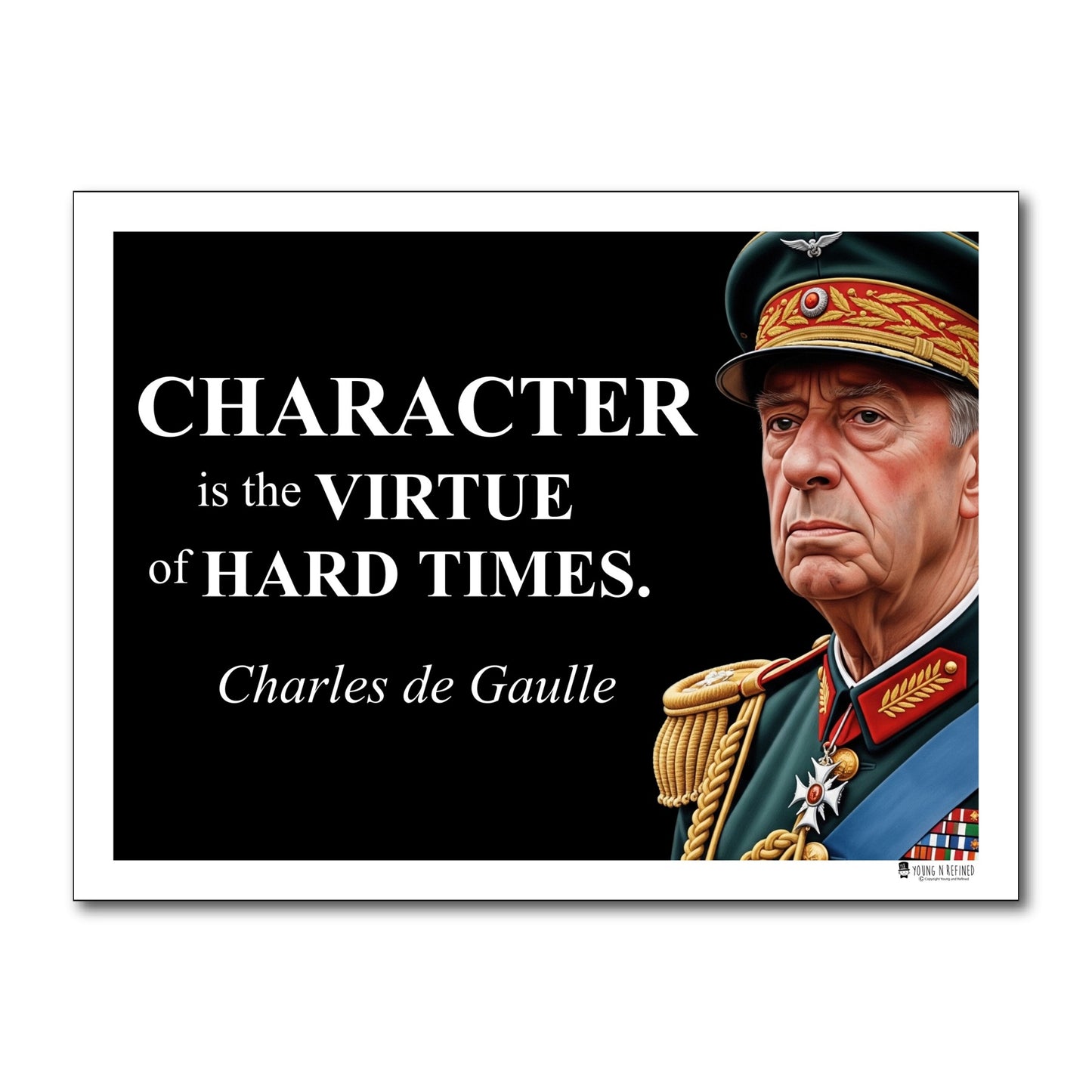 Charles de Gaulle Inspirational Quote Wall Art