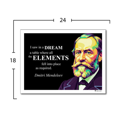 Dmitri Mendeleev Inspirational Quote Poster - "I saw in a DREAM..."