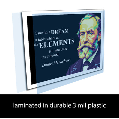 Dmitri Mendeleev Inspirational Quote Poster - "I saw in a DREAM..."
