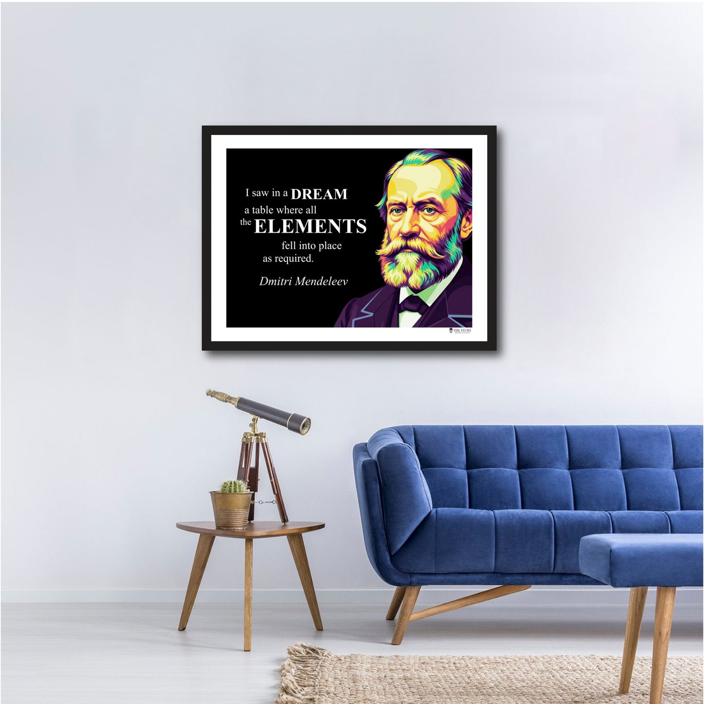 Dmitri Mendeleev Inspirational Quote Poster - "I saw in a DREAM..."
