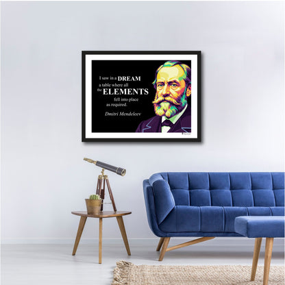 Dmitri Mendeleev Inspirational Quote Poster - "I saw in a DREAM..."