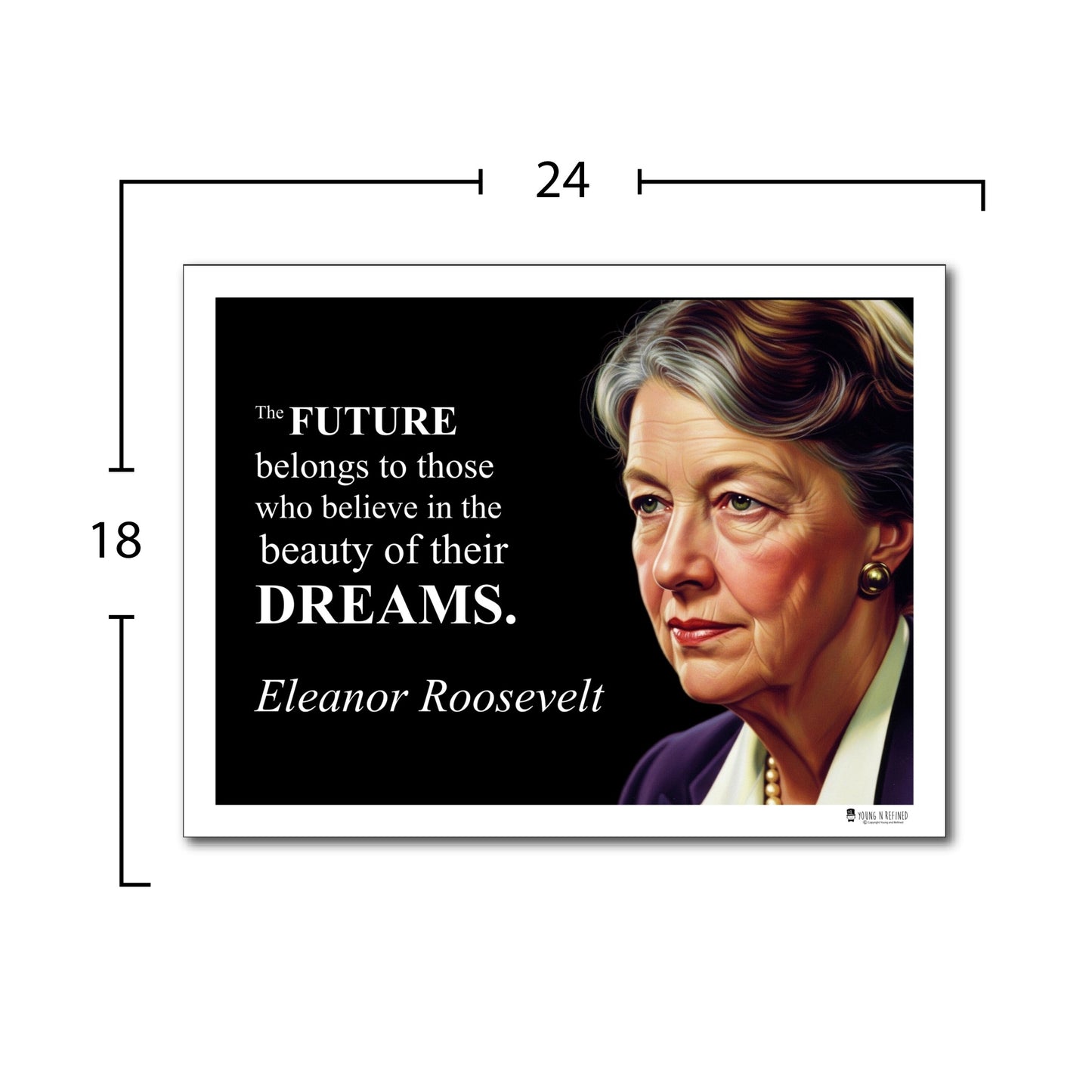 Eleanor Roosevelt Inspirational Quote Poster - Young N Refined