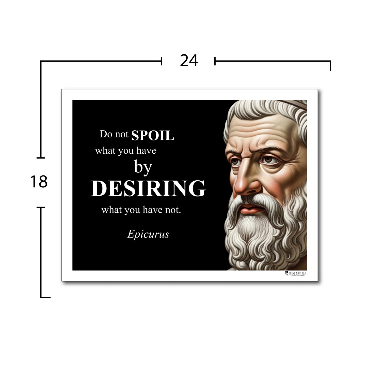 Epicurus Inspirational Quote Poster - Young N Refined