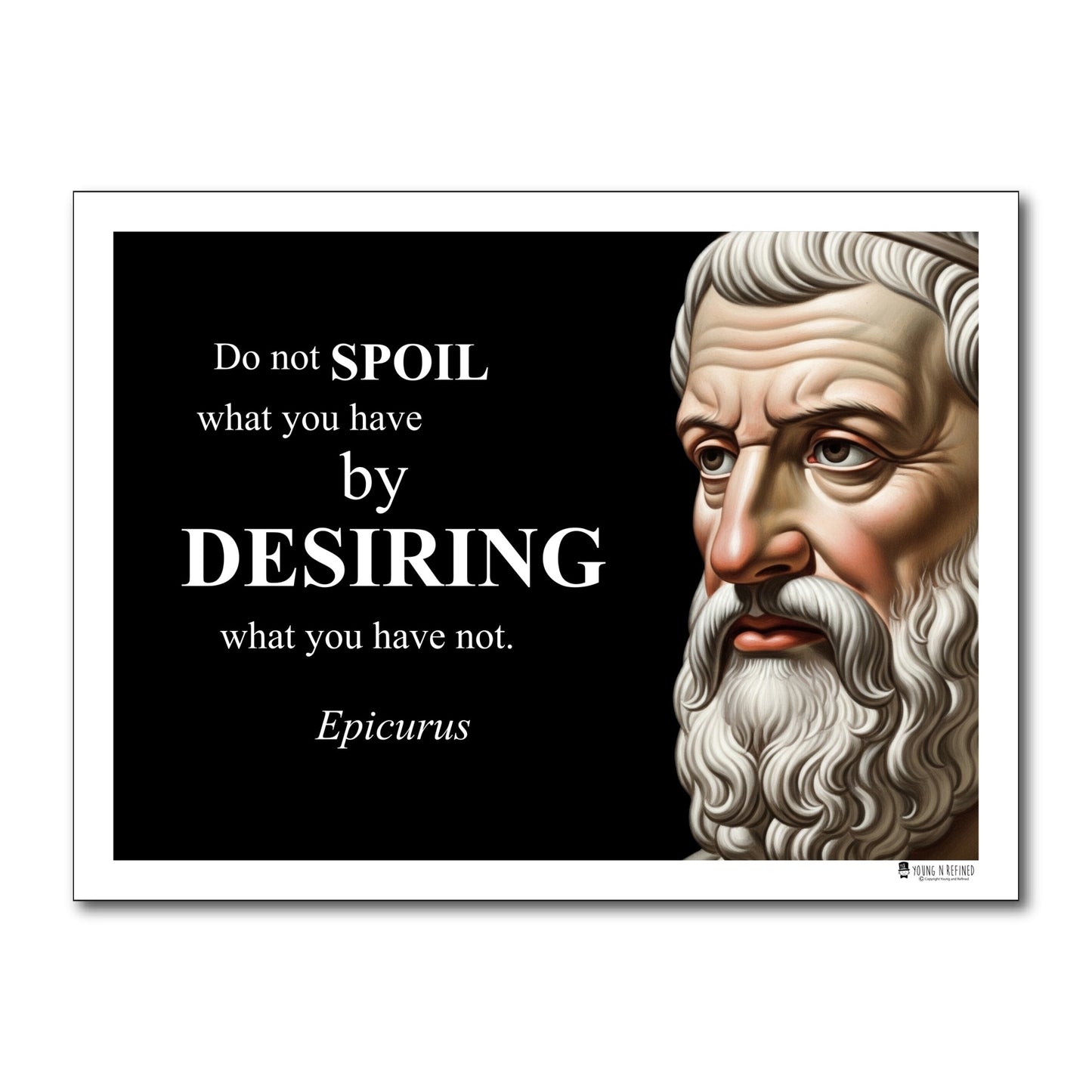Epicurus Inspirational Quote Poster - Young N Refined