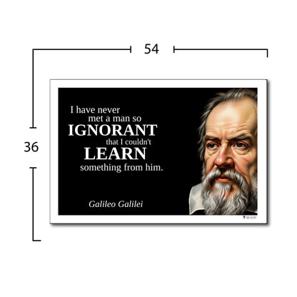 Galileo Galilei Inspirational Quote Poster - "I have never met a man so IGNORANT..."