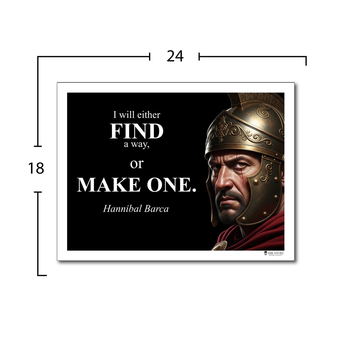 Hannibal Barca Inspirational Quote Poster - Young N Refined