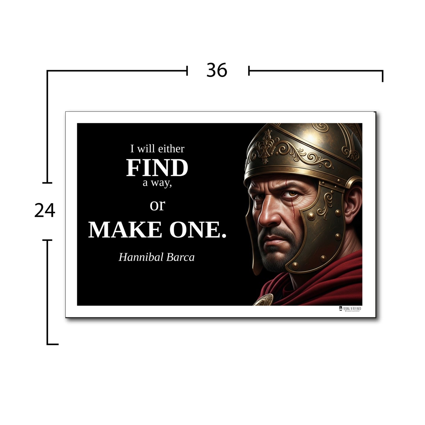 Hannibal Barca Inspirational Quote Poster - Young N Refined