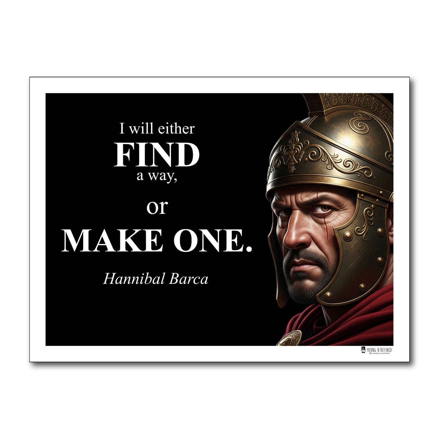 Hannibal Barca Inspirational Quote Poster - Young N Refined