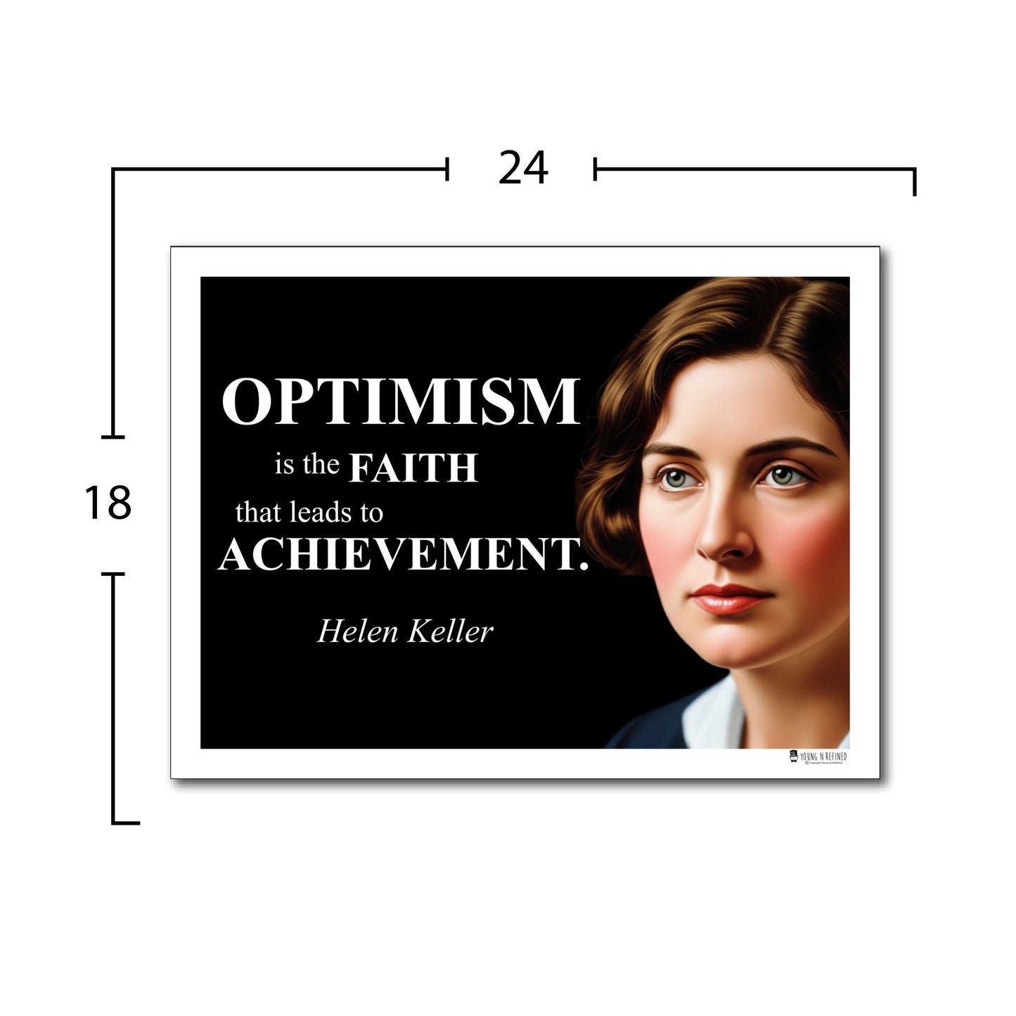 Helen Keller Inspirational Quote Poster - Young N Refined