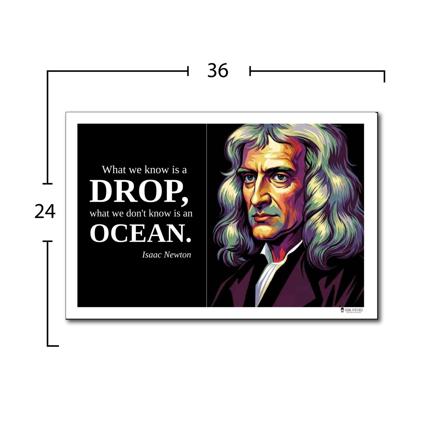 Isaac Newton Inspirational Quote Poster - "What we know is a DROP..."
